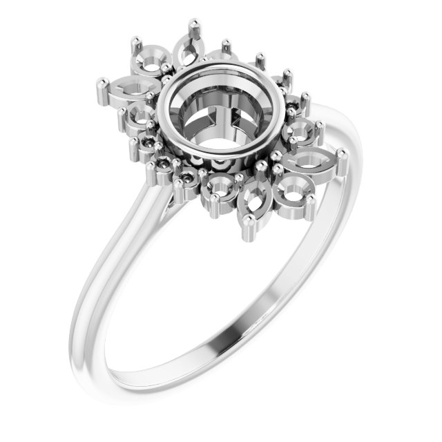 Bezel-Set Halo-Style Engagement Ring or Band