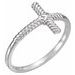 Continuum Sterling Silver Rope Sideways Cross Ring