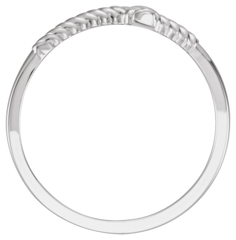 Continuum Sterling Silver Rope Sideways Cross Ring