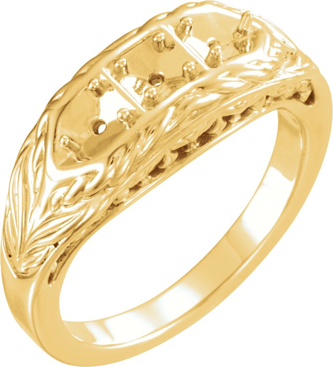 Three-Stone Leaf Ring