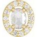14K Yellow 1/6 CTW Rose-Cut & Faceted Natural Diamond Halo-Style Pendant