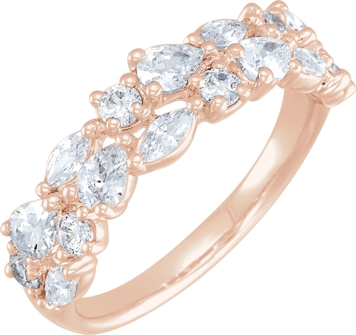 14K Rose 1.38 CTW Natural Diamond Anniversary Band Ref 18935489