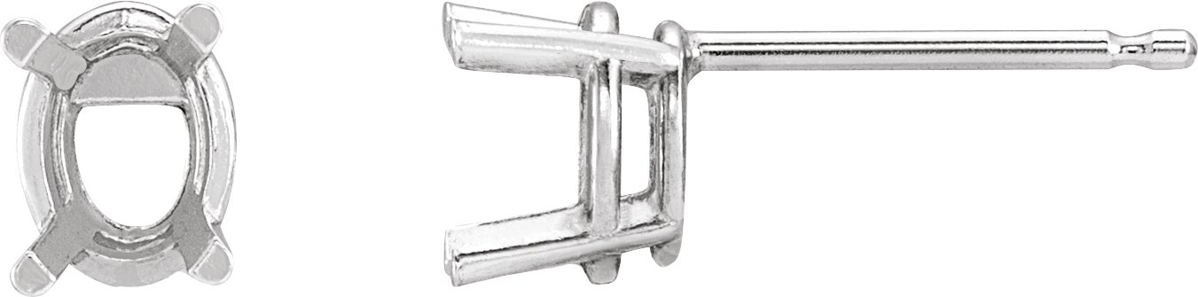 Oval 4-Prong Lightweight Stud Earrings