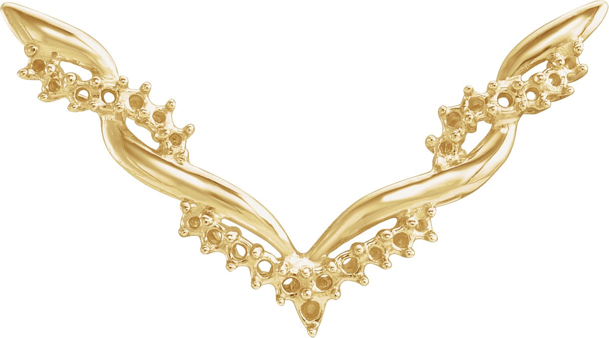 Accented "V" Necklace Center