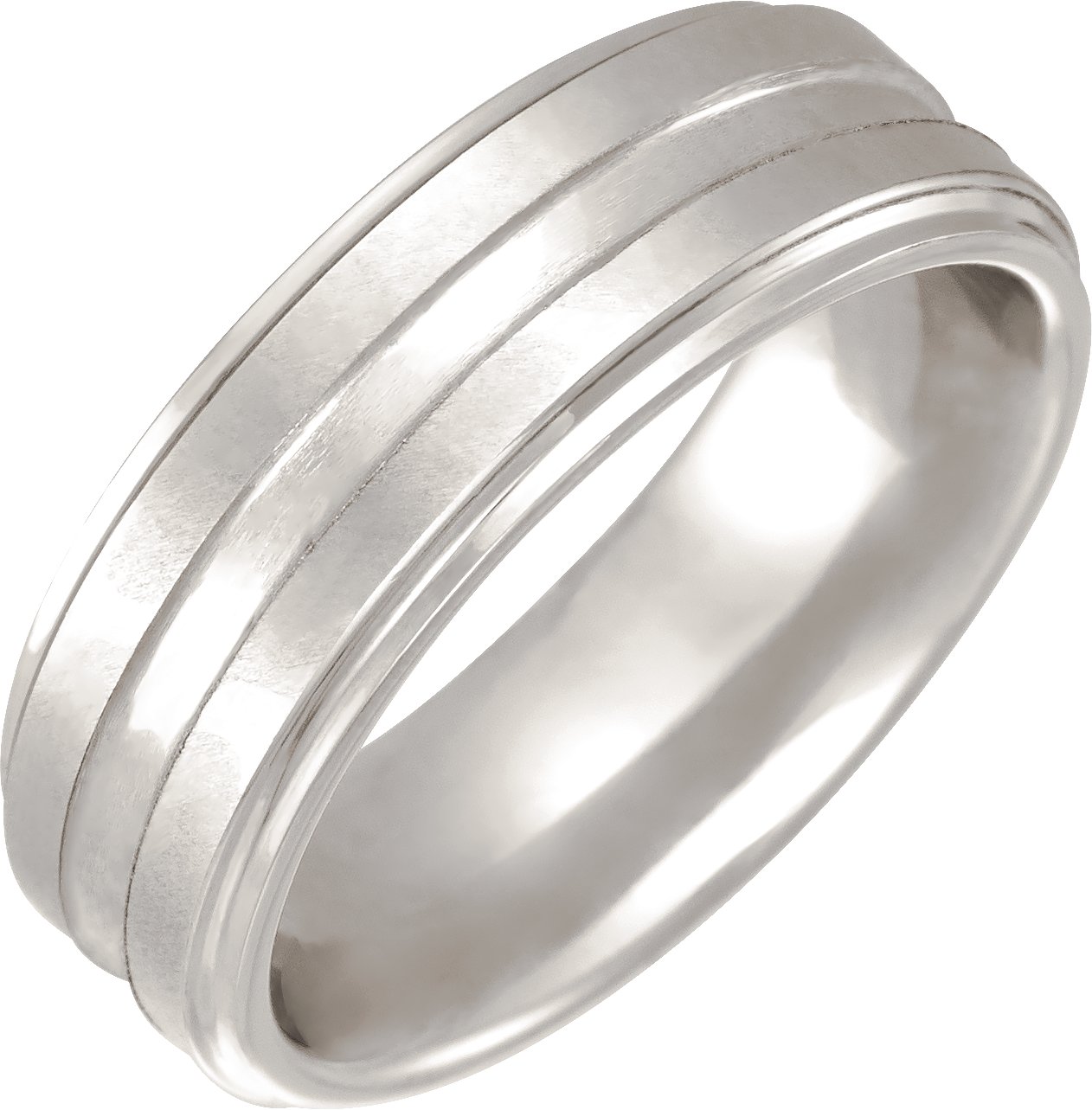 Cobalt 8 mm Grooved Beveled Band Size 11 