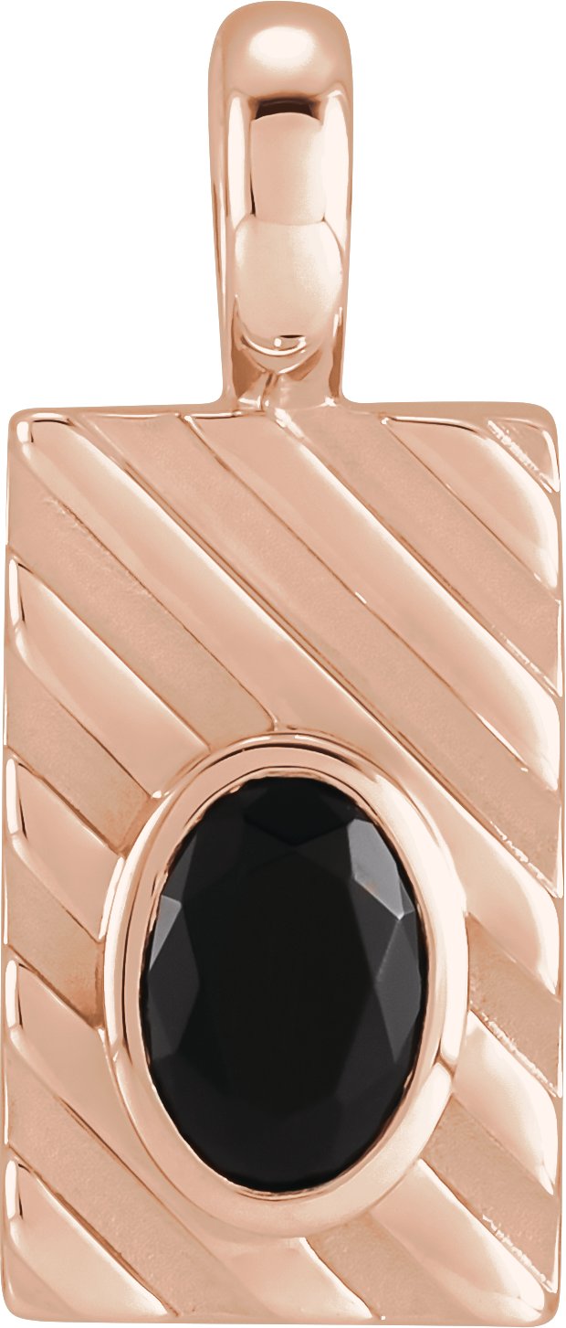 Grooved Bezel-Set Pendant