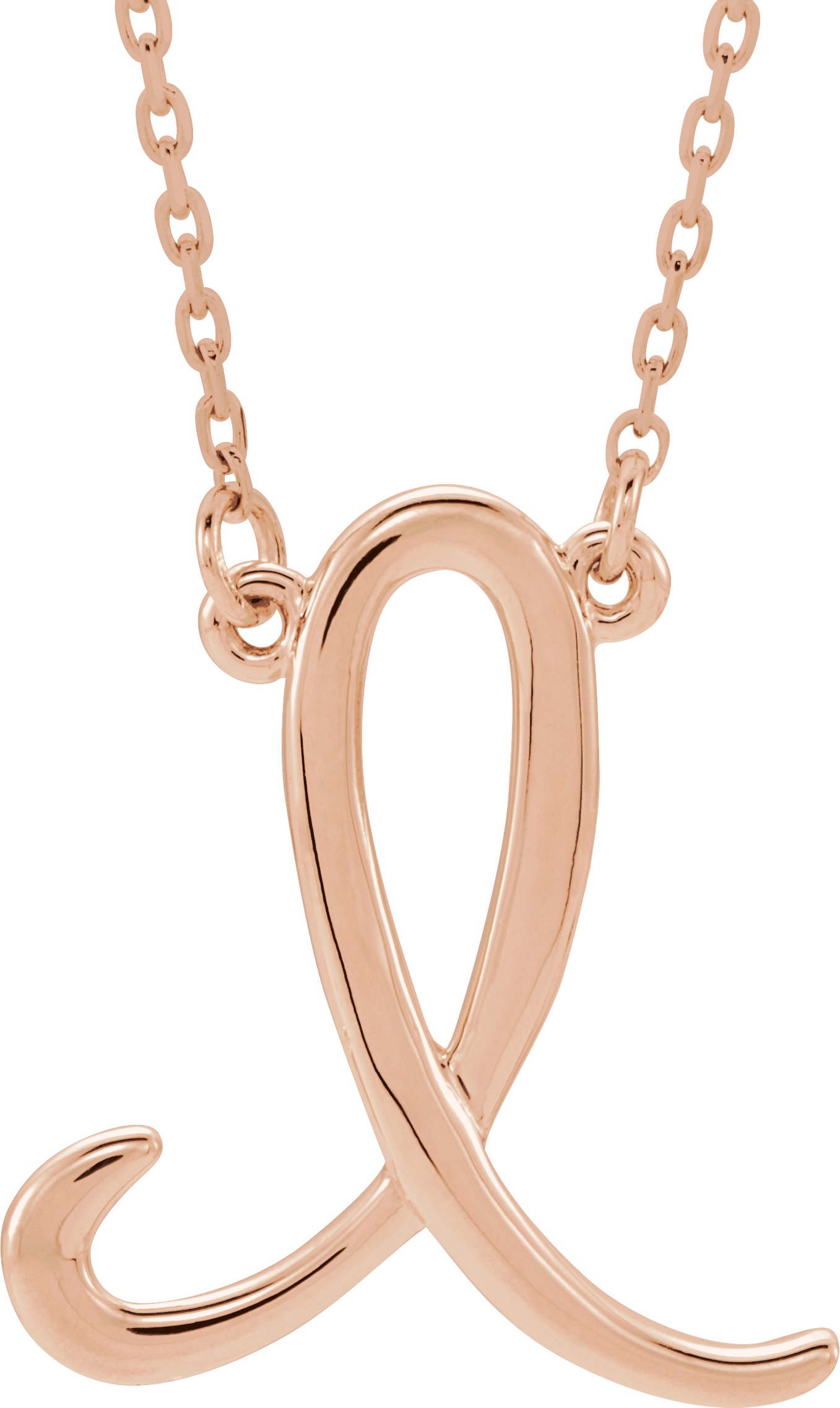 Script Initial Necklace or Center