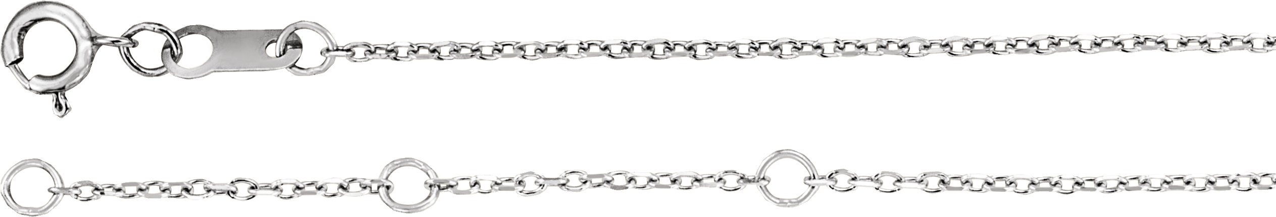 14K White 1/10 Natural Diamond Graduated 6 1/2-7 1/2 Bracelet