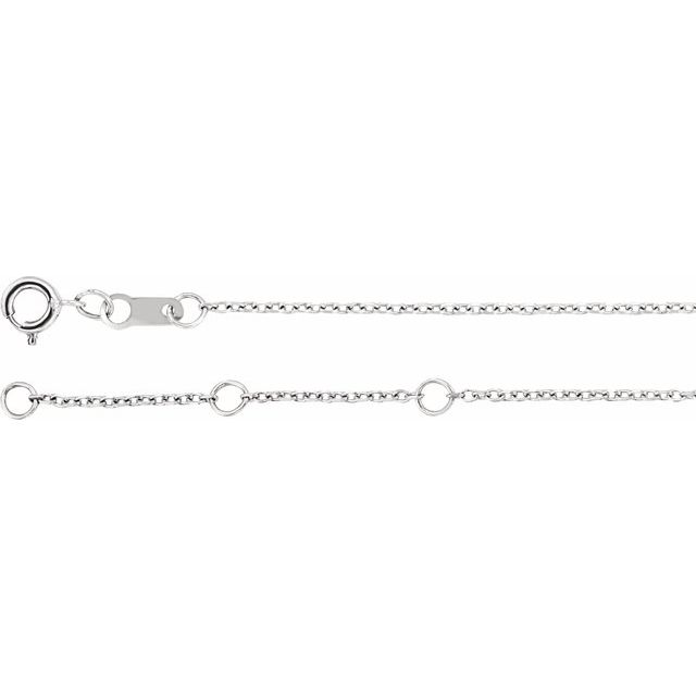 14K White Natural Multi-Gemstone Bar 6 1/2-7 1/2 Bracelet