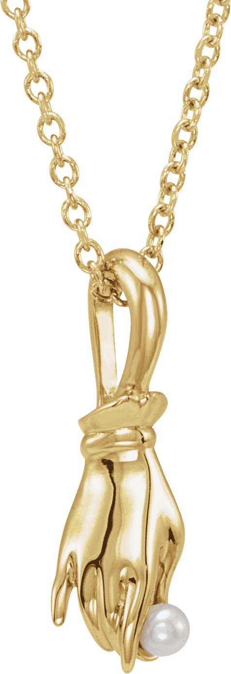 seed pearl buddha hand necklace