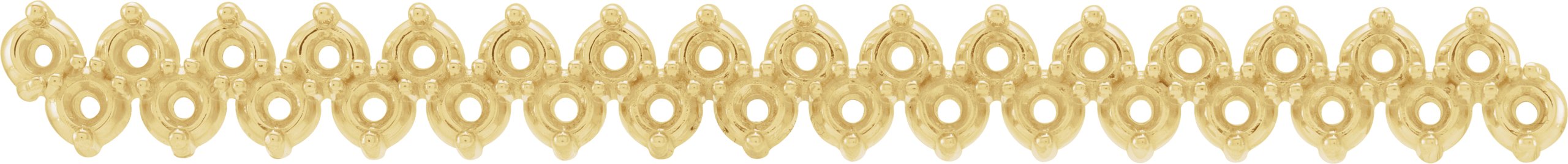 14K Жълто злато 32-2.2 mm Кръгъл 3-Prong Double Row Strip Setting
