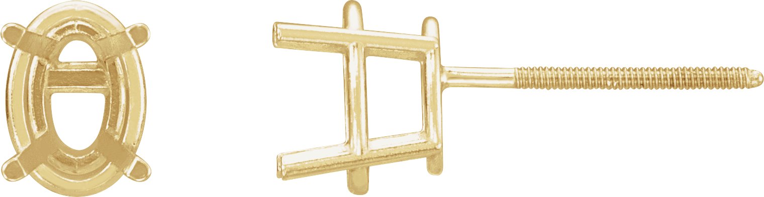 Oval 4-Prong Lightweight Stud Earrings
