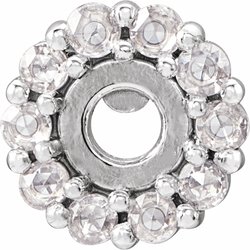 Rose-Cut Round Halo-Style Earring Setting