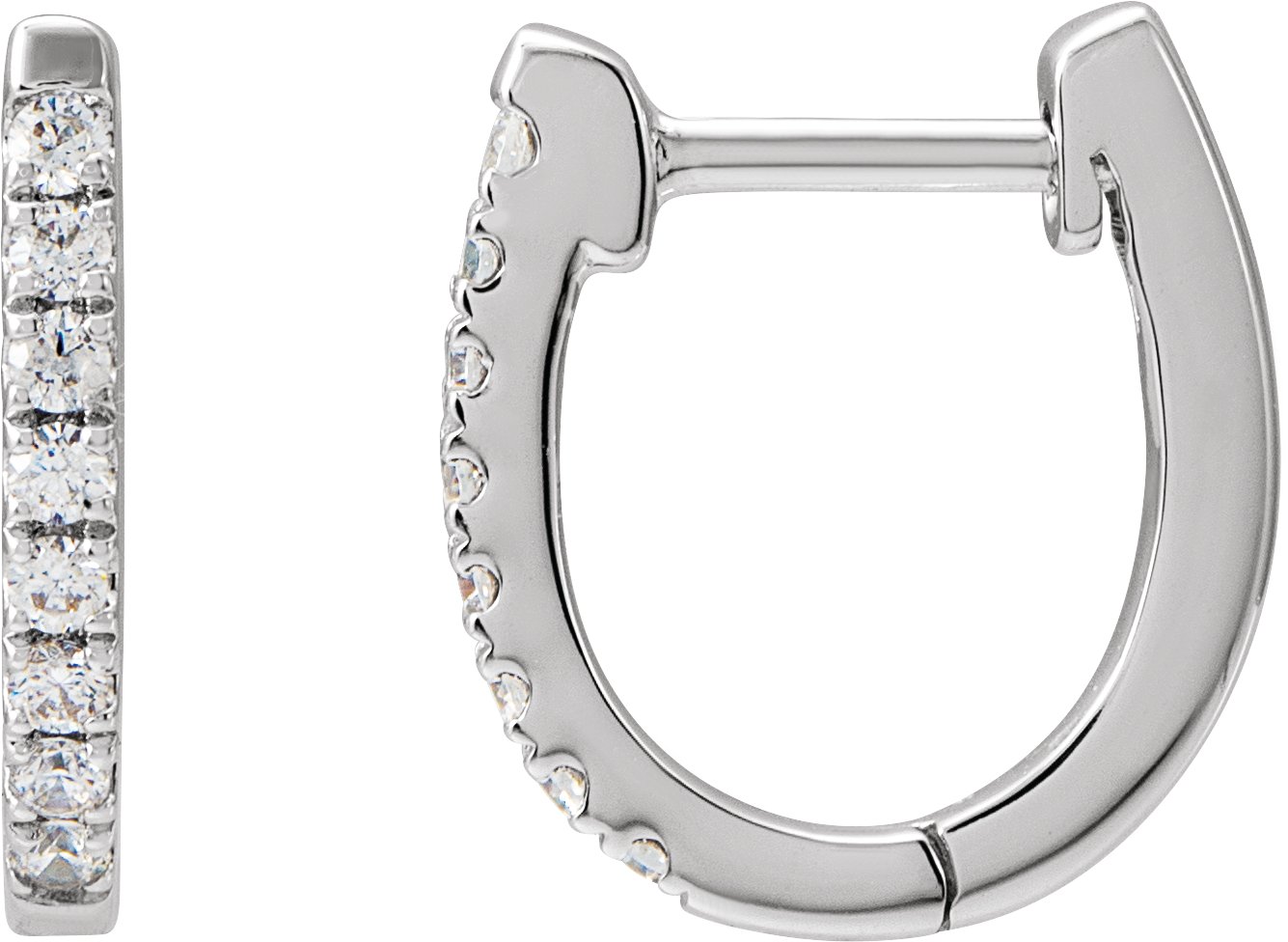 Sterling Silver 1/6 CTW Natural Diamond Hoop Earrings