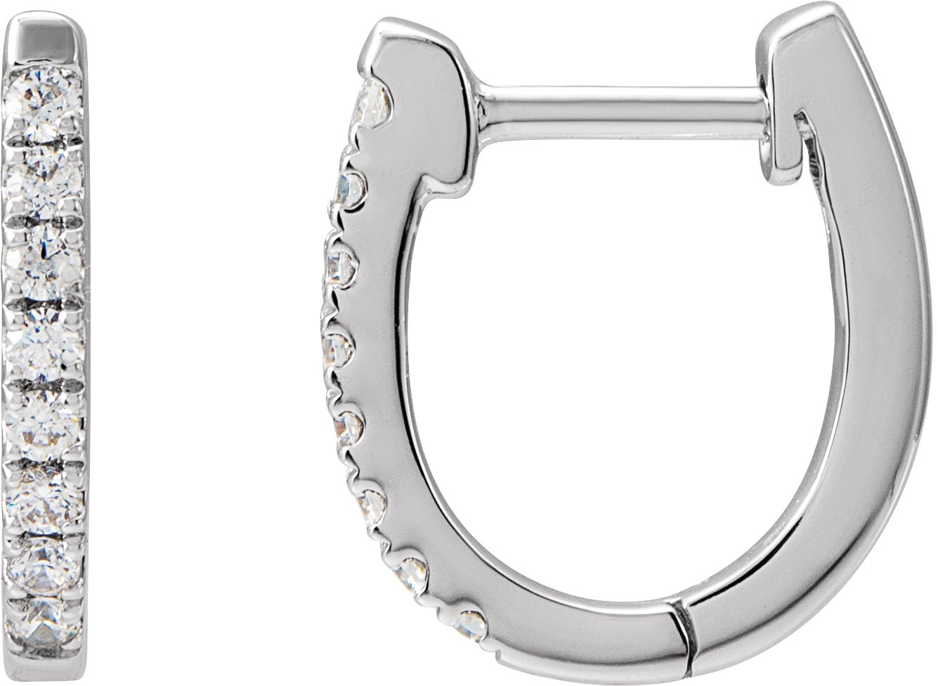 14K White 0.17 CTW Natural Diamond Hoop Earrings Ref 19056723