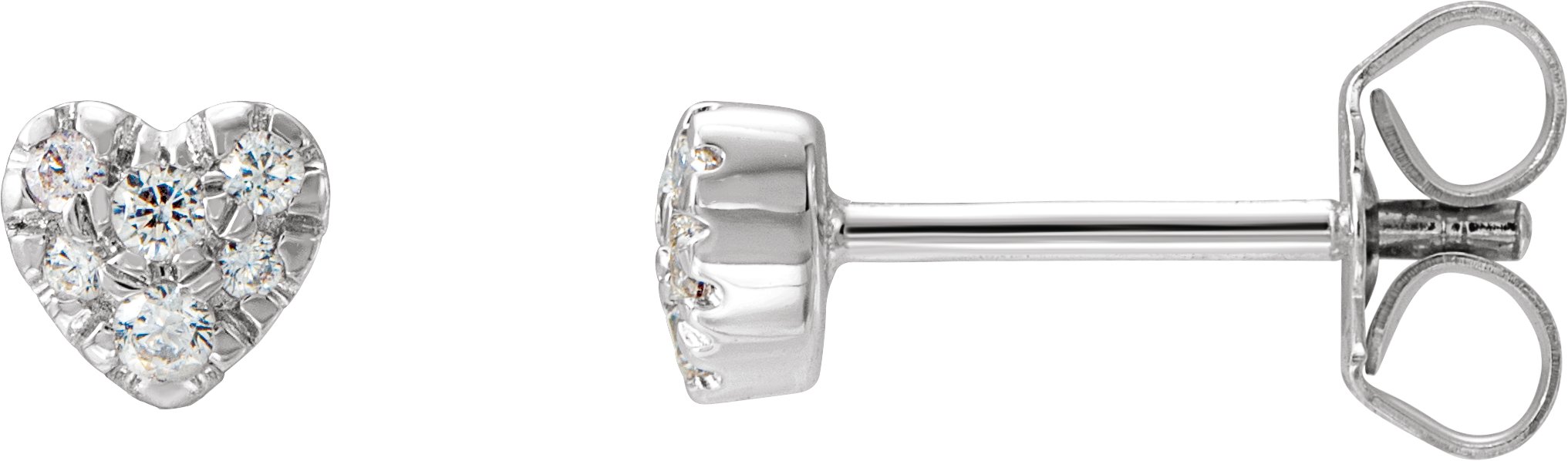 14K White 1/10 CTW Natural Diamond Heart Earrings