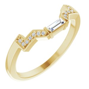 14K Yellow 1/10 CTW Natural Diamond Band for 7x5 mm Emerald Engagement Ring