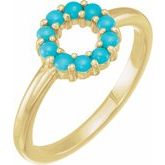 Cabochon Halo-Style Ring