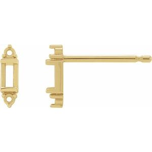 14K Yellow 2.5x1.5 mm Straight Baguette Accented Earring