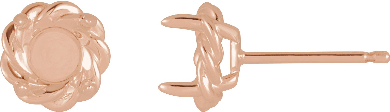 Round 4-Prong Claw Rope Stud Earrings