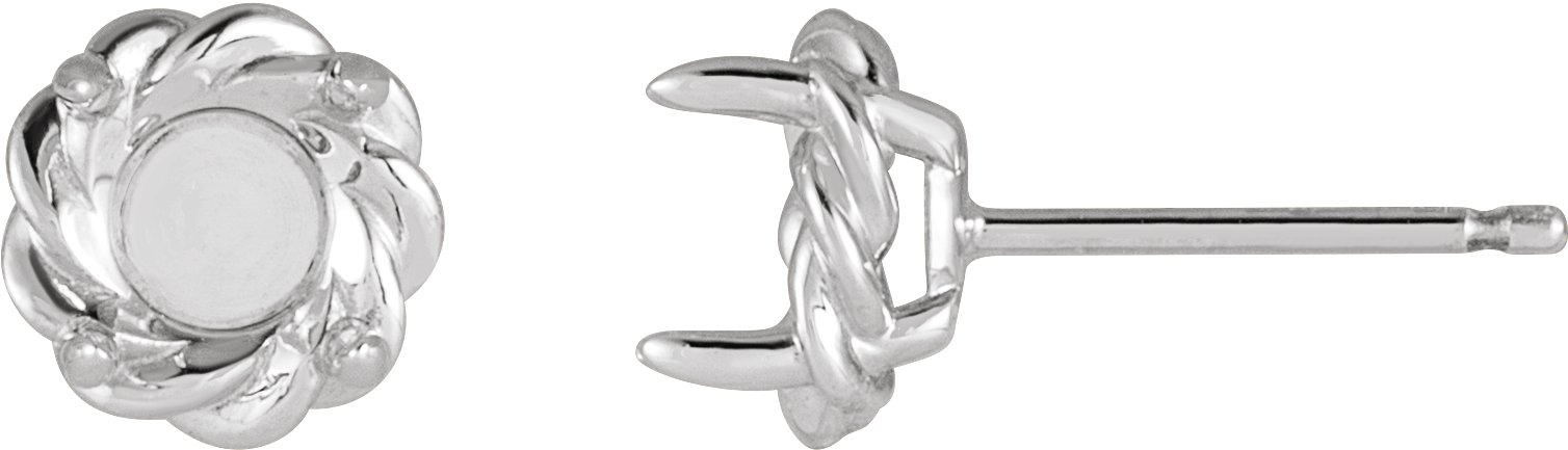 Round 4-Prong Claw Rope Stud Earrings