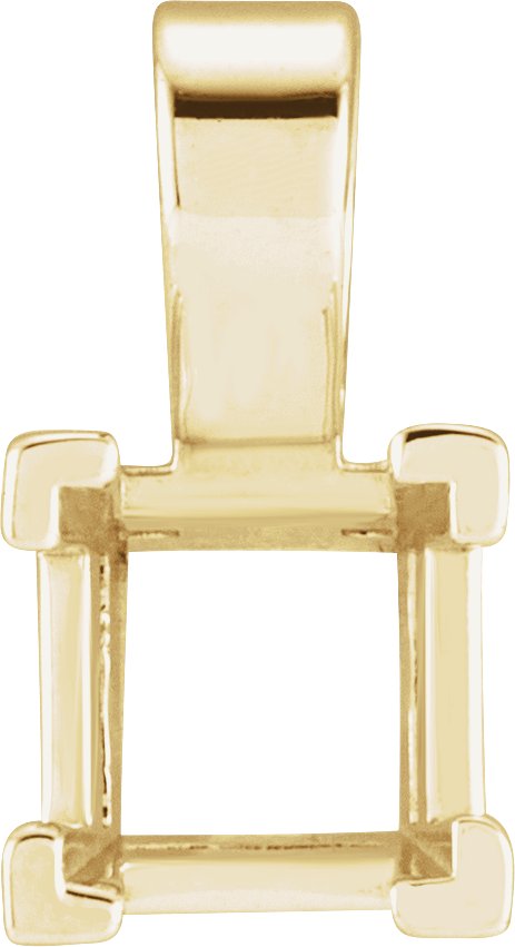 Square V-Prong Solitaire Pendant