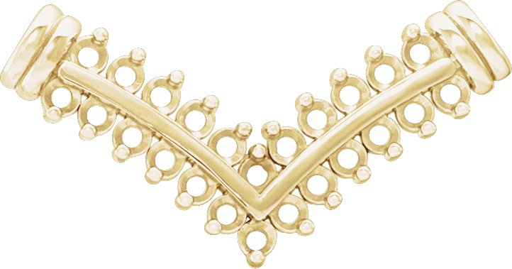 Accented "V" Necklace Center