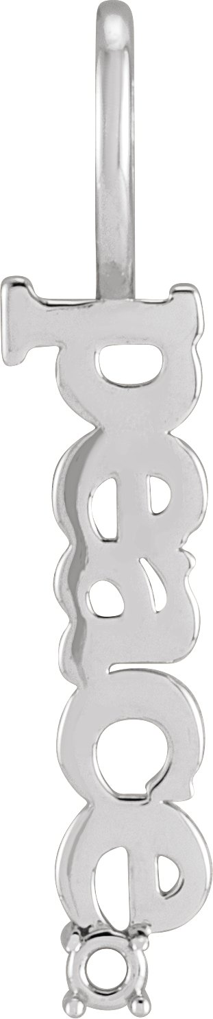 Platinum 2 mm Round Peace Charm/Pendant Mounting