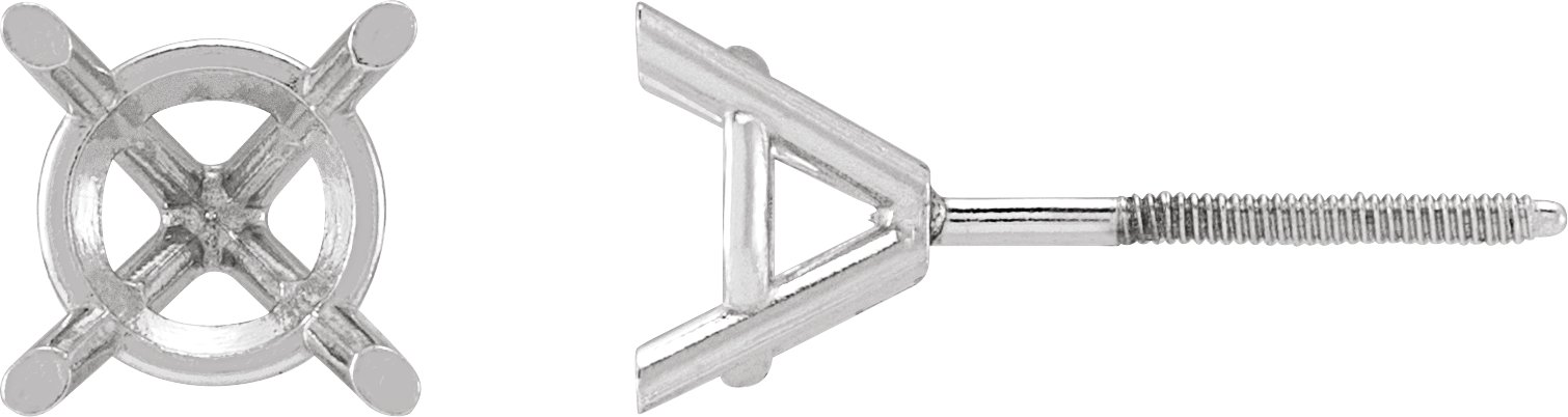 Round 4-Prong Cocktail-Style Stud Earrings