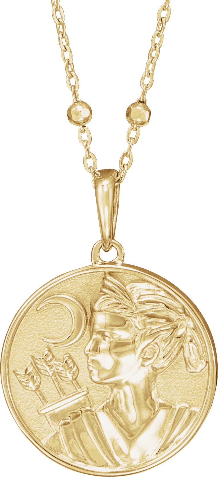 14K Yellow Artemis Coin 18" Necklace