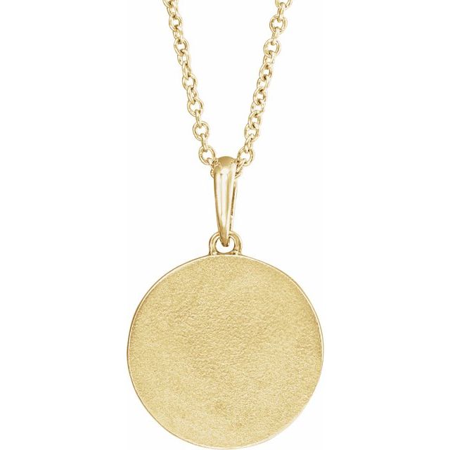 14K Yellow Petite Multi-Gemstone Celestial Coin 18 Necklace
