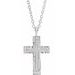 Sterling Silver Textured Cross 18