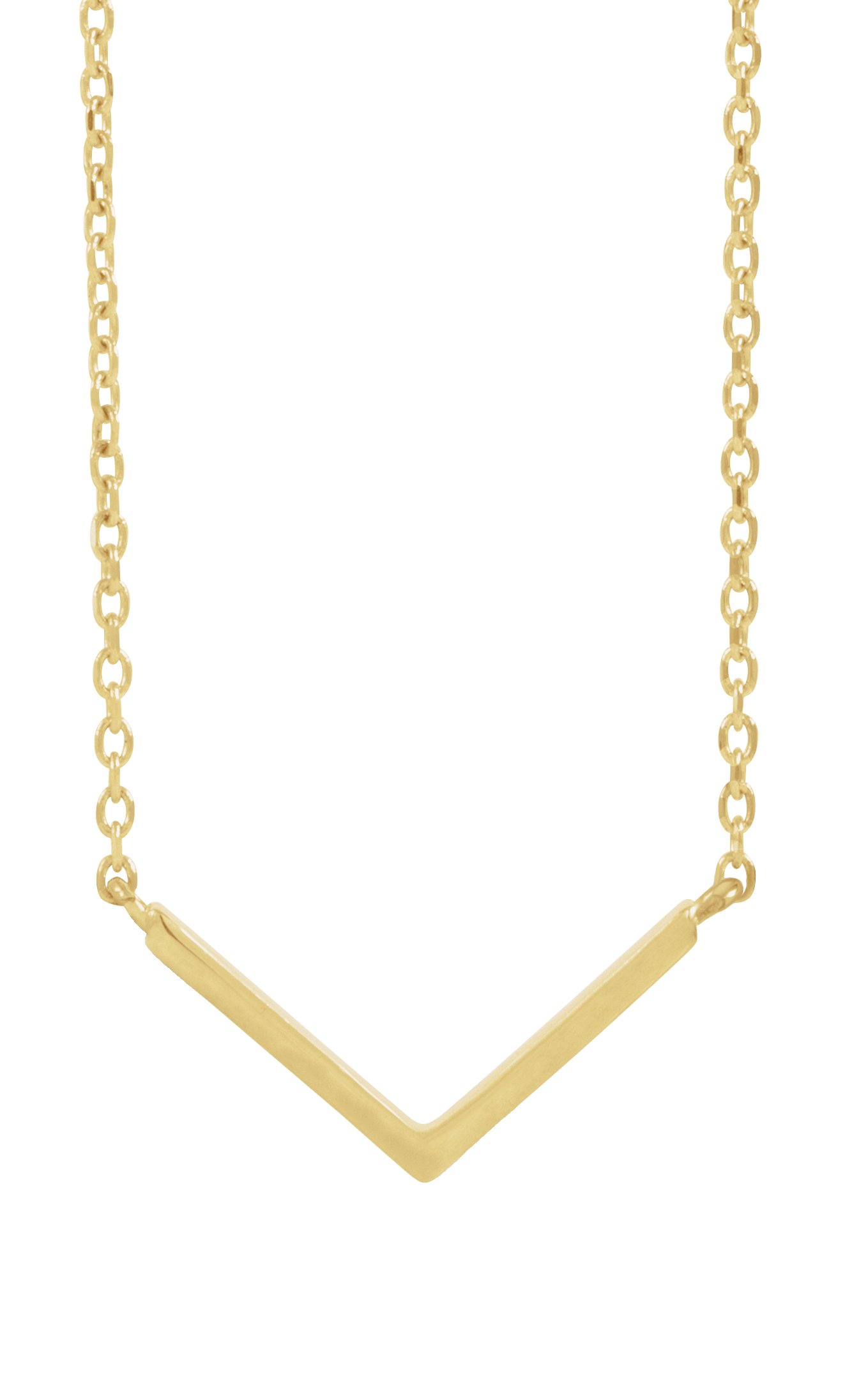 14K Yellow  Minimalist V 18" Necklace