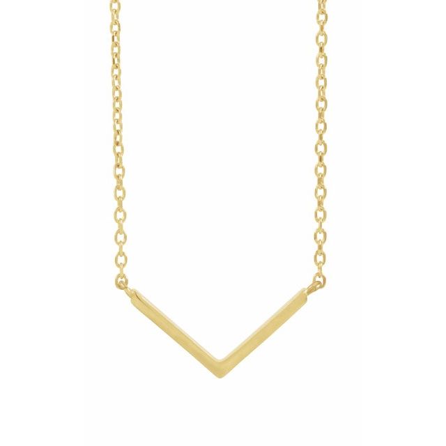 14K Yellow 18x8.26 mm V 18 Necklace