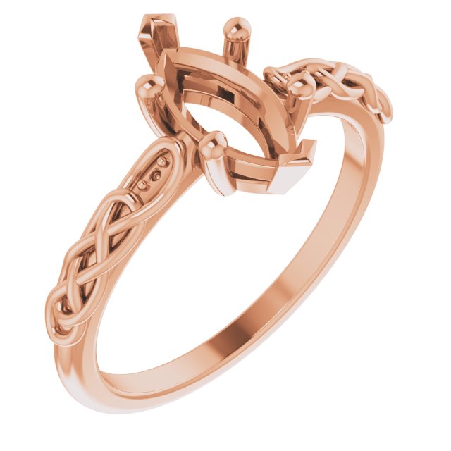 Accented Celtic-Inspired Engagement Ring or Band