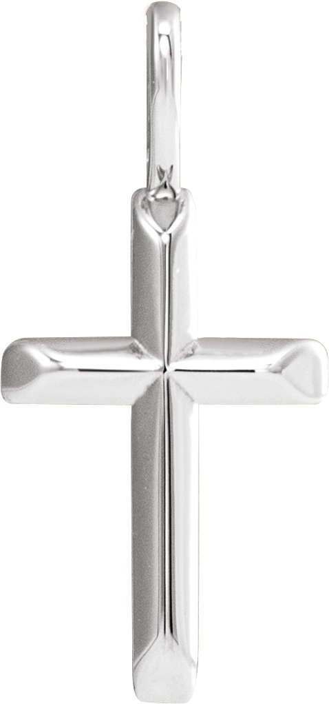 14K White 18x9 mm Knife-Edge Cross Pendant