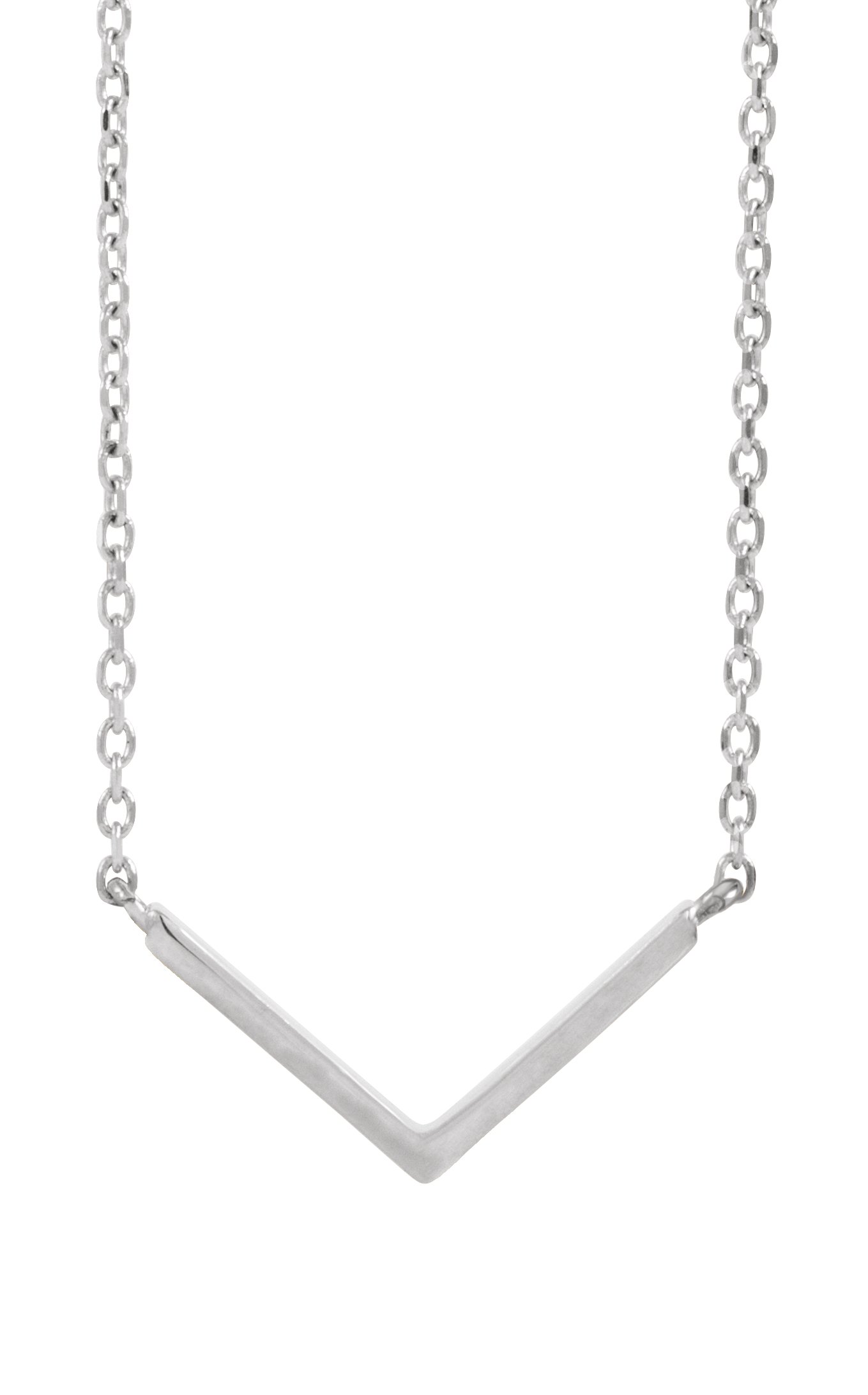 Sterling Silver 18x8.26 mm V 18" Necklace