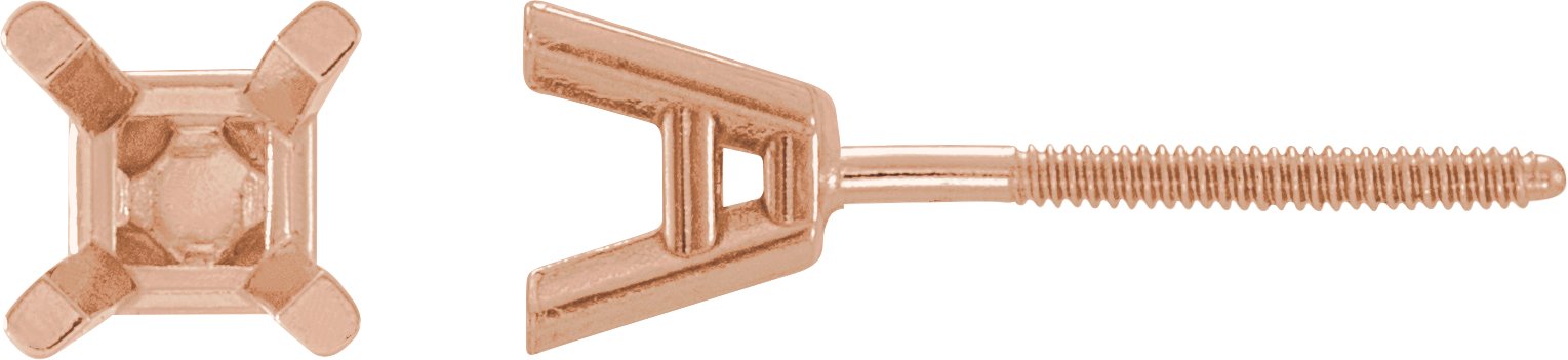 Square 4-Prong Lightweight Stud Earrings