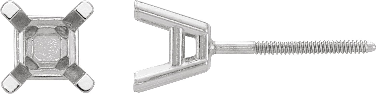 Square 4-Prong Lightweight Stud Earrings