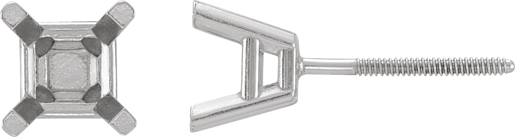 Square 4-Prong Lightweight Stud Earrings