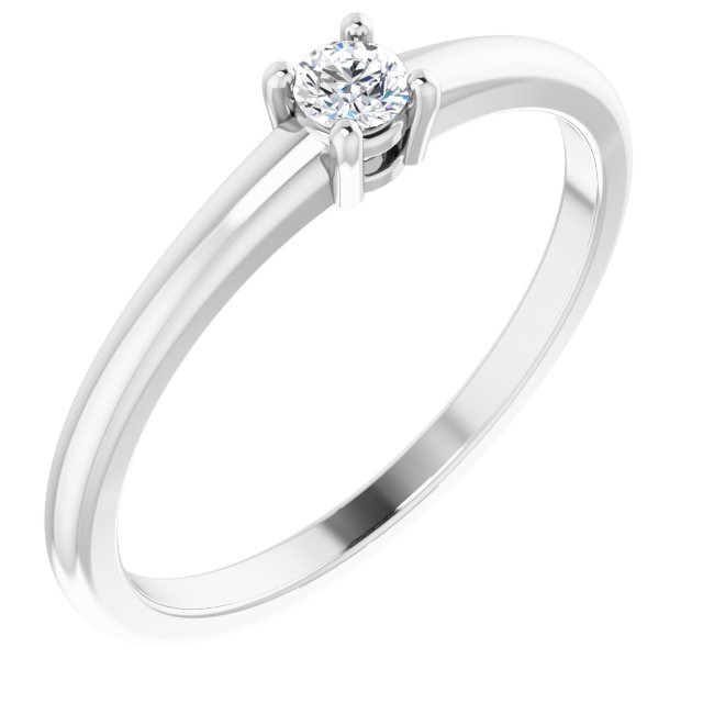 Platinum Natural White Sapphire Ring