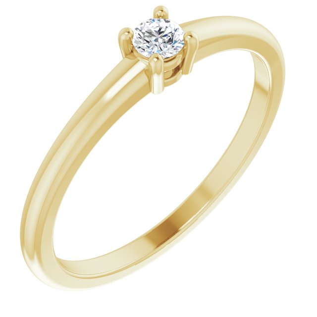 14K Yellow Natural White Sapphire Ring