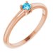 14K Rose Natural Aquamarine Ring