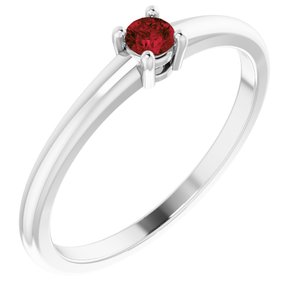 Sterling Silver Natural Garnet Mozambique Ring