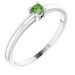 14K White Natural Green Sapphire Ring