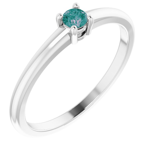 Sterling Silver Lab-Grown Alexandrite Ring