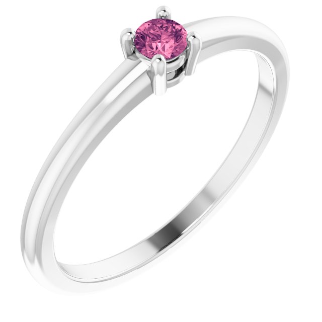 Platinum Natural Pink Tourmaline Ring