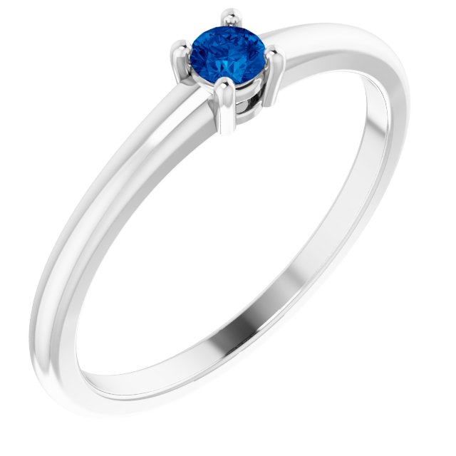 Sterling Silver Natural Blue Sapphire Ring