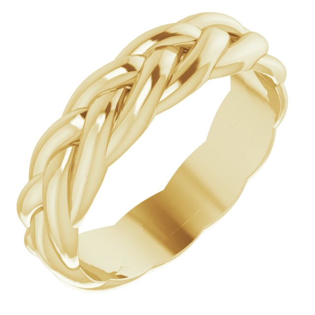 14K Yellow 6 mm Single Rope Band Size 10