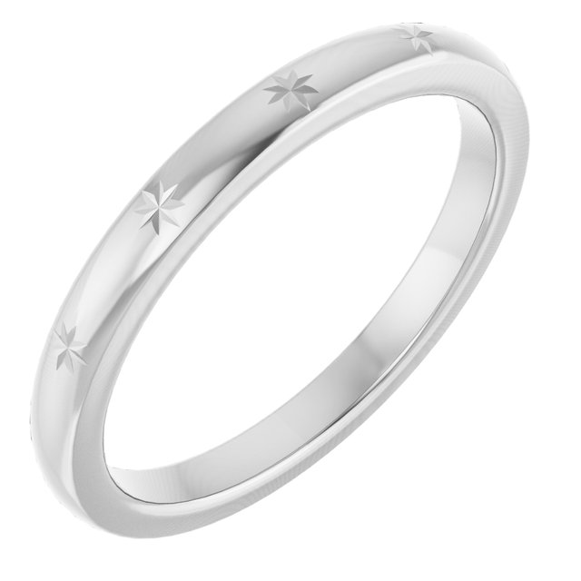 10K White Stackable Starburst Ring Size 4